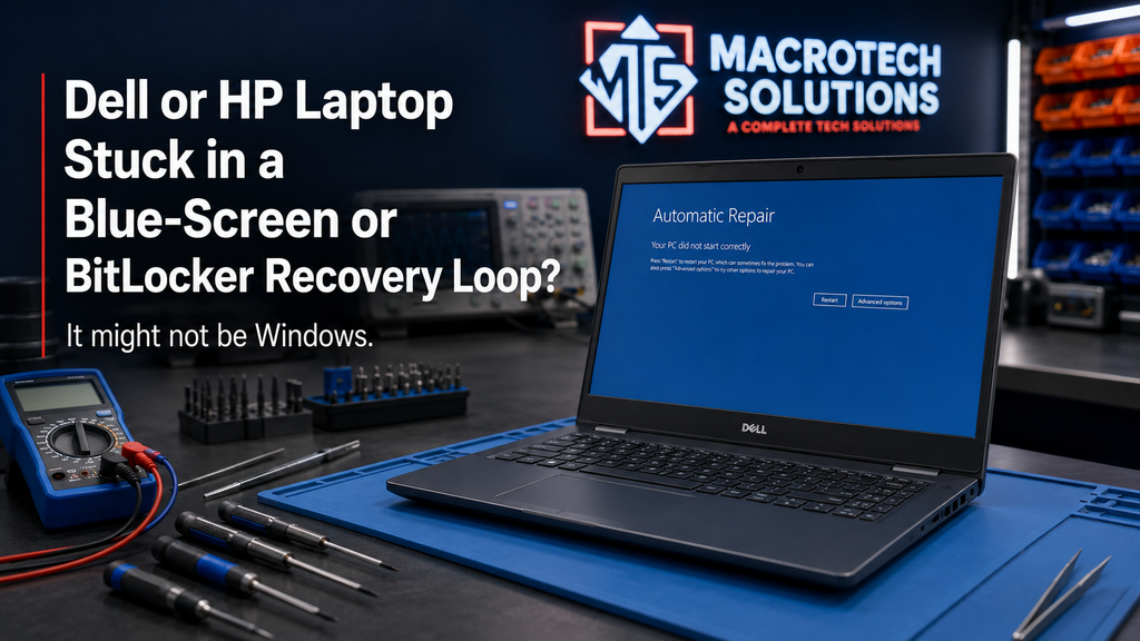 Dell or HP Laptop Stuck in a Blue-Screen or BitLocker Recovery Loop? It Might Not Be Windows