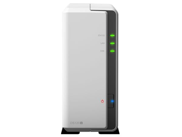 Synology DiskStation DS120j 1-Bay Diskless Tower with 2 Camera Licenses.