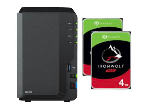 Synology Bundle - Included 1 x Synology DS223 + 2 x Seagate 4TB Ironwolf Drives